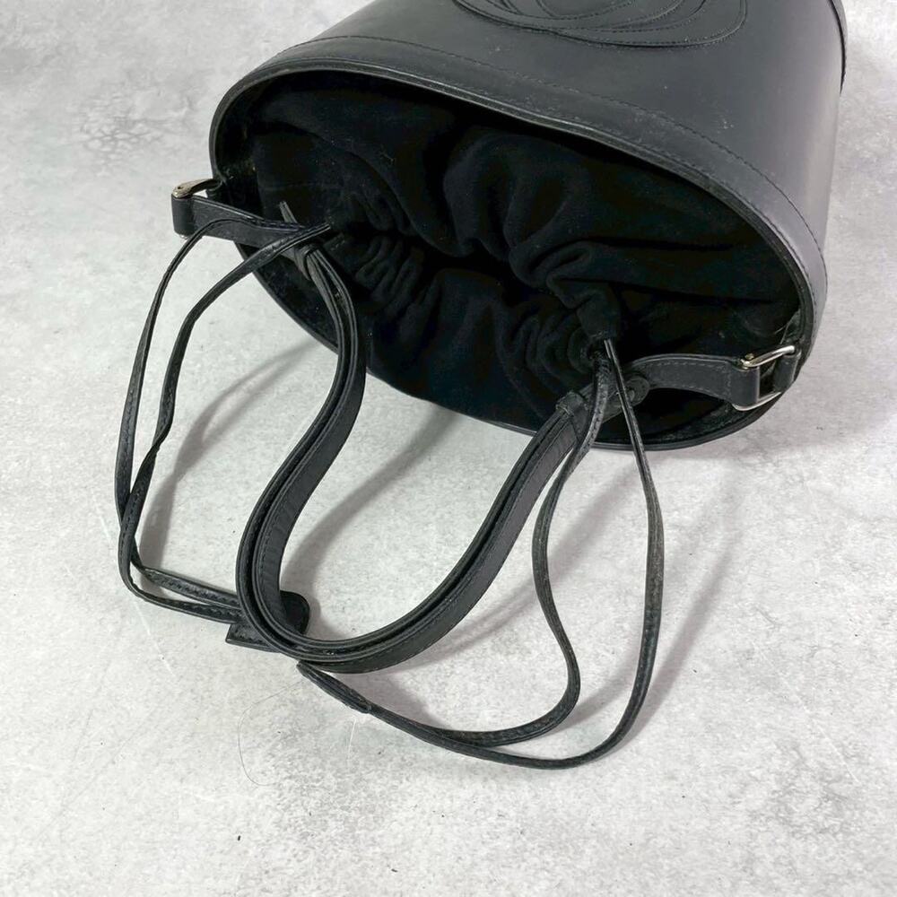 Vintage Gucci Black Leather Interlocking G Bucket Bag - Picture 12 of 12